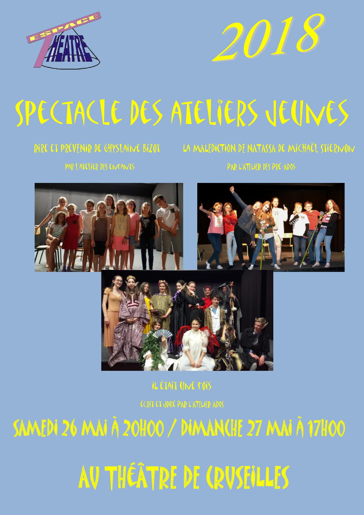 Théâtre 26 et 27 Spectacle ateliers jeunes