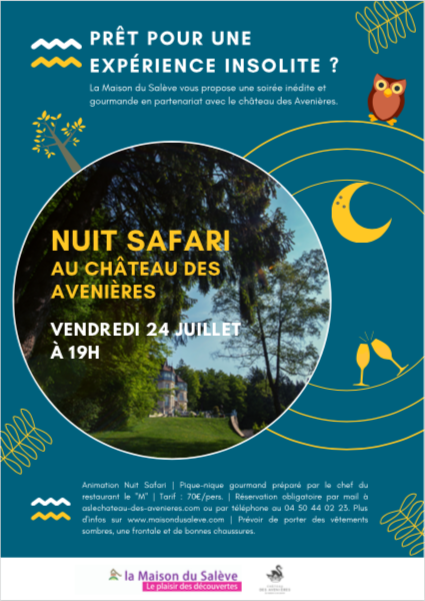 Nuit Safari au château des Avenières organisée par la maison du Salève